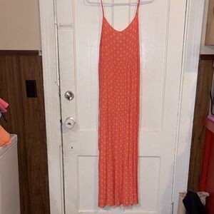 SO Orange Patterned Midi Dress